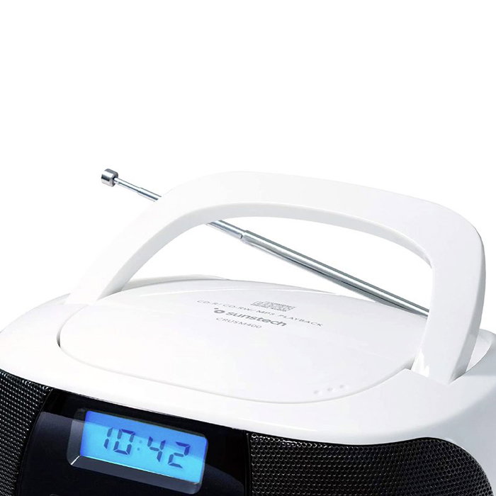 SUNSTECH Radio CD Portátil CRUSM400 Blanco SUNSTECH Radio CD Portátil CRUSM400 Blanco